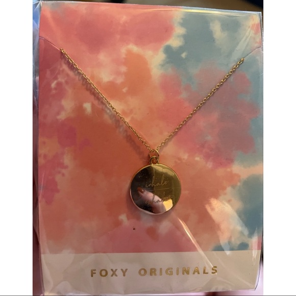 Sale 3 for $12 - Inhale Exhale Necklace in Gold NIB - Picture 3 of 5